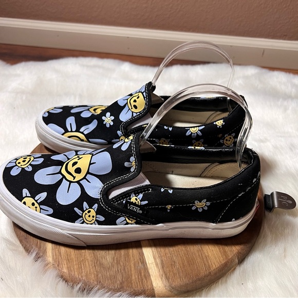 Vans Classic slip on Trippy Grin Floral Black Size 8 Men’s - Picture 3 of 13